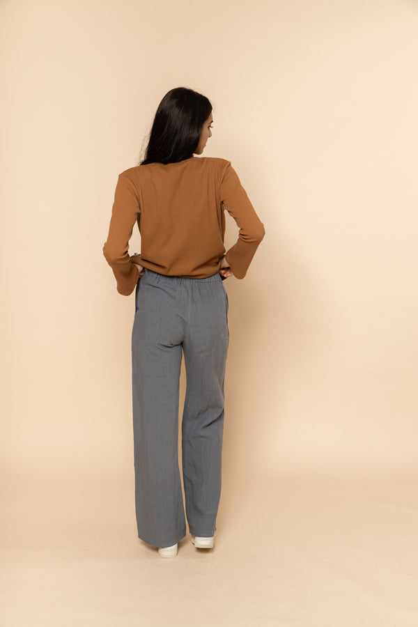 179.00 Lila Linen Pant - Pewter WillouNZ